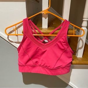Lululemon Hot Pink Medium Support Mesh Sports Bra